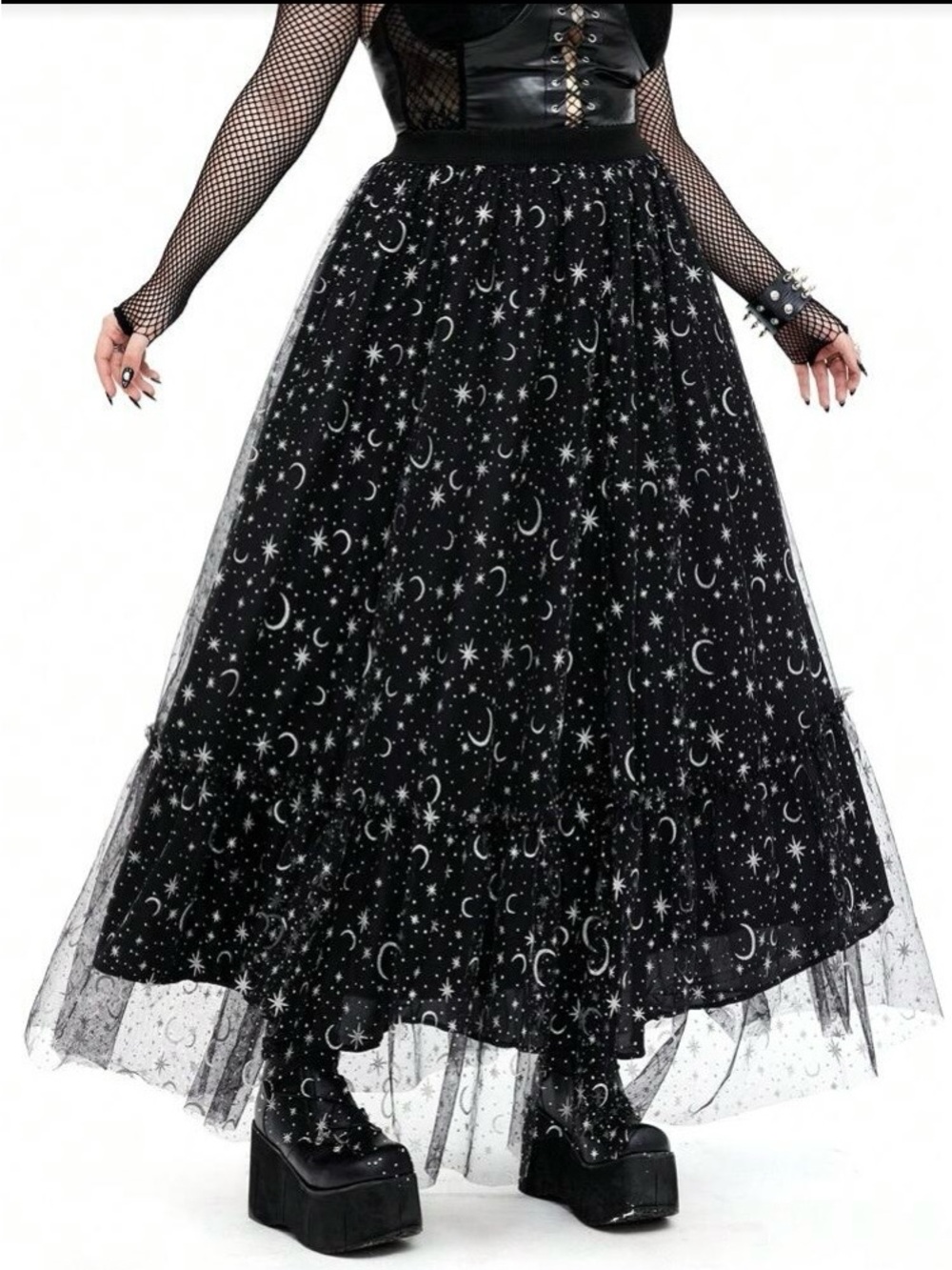 Celestial Print Tulle Skirt